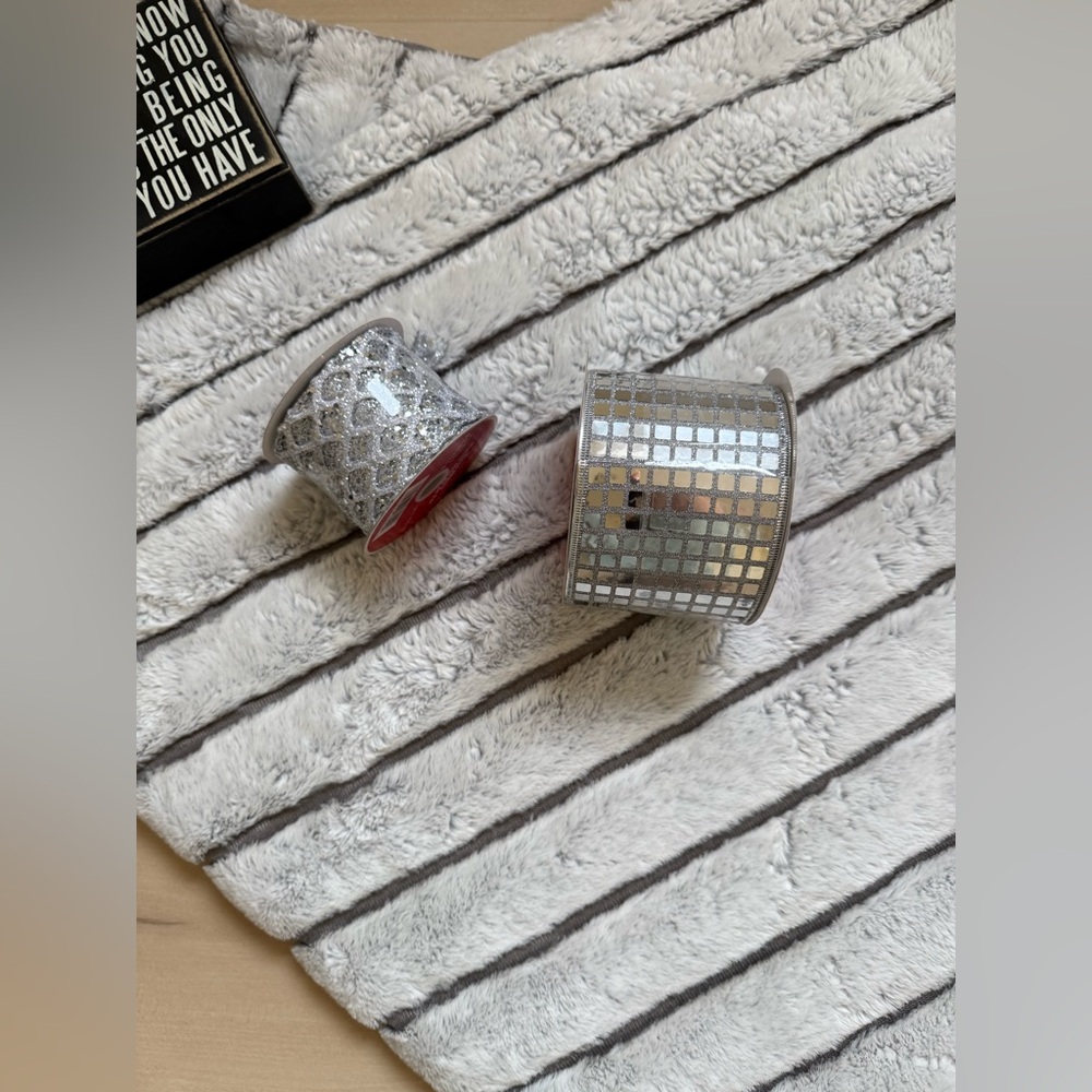 Celebrate It Silver Decorative Ribbon Rolls